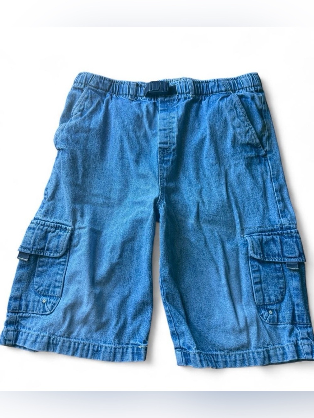 Lands' End Blue Denim Cargo Shorts - Kids Boys Sz XL 18/20